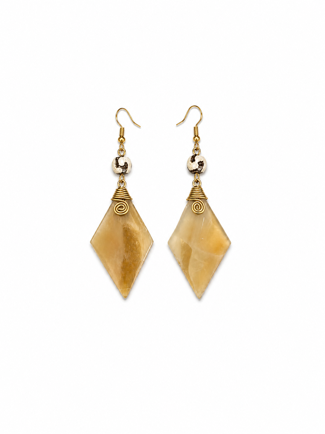 SORANA Boucle d’Oreille en Laiton Doré • Terre Kenya