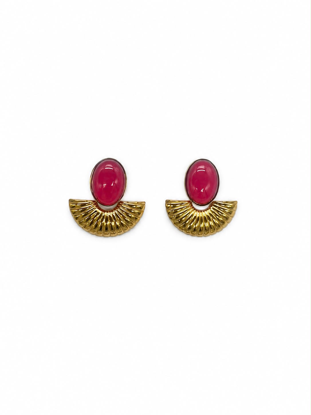 NALA Boucles D'oreilles Striée en Demi-lune SELECTION MOHISSAH K