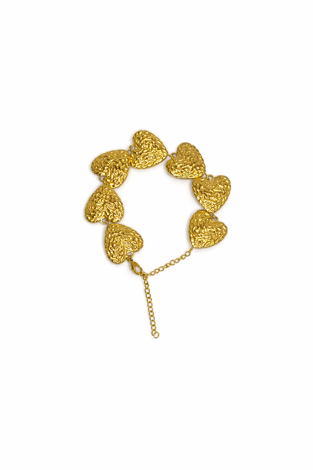 AZIEL · Bracelet Cœurs Ciselés Dorés · Statement · La Sélection Mohissa K