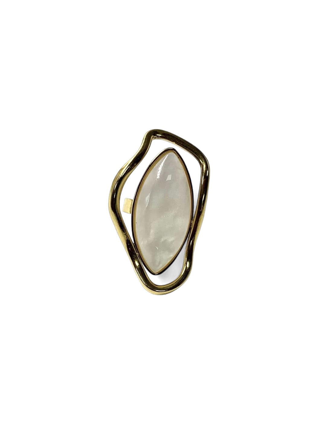 ZARIA Bague Acier Doré ornée d'une pierre de couleur · La Sélection Mohissa K