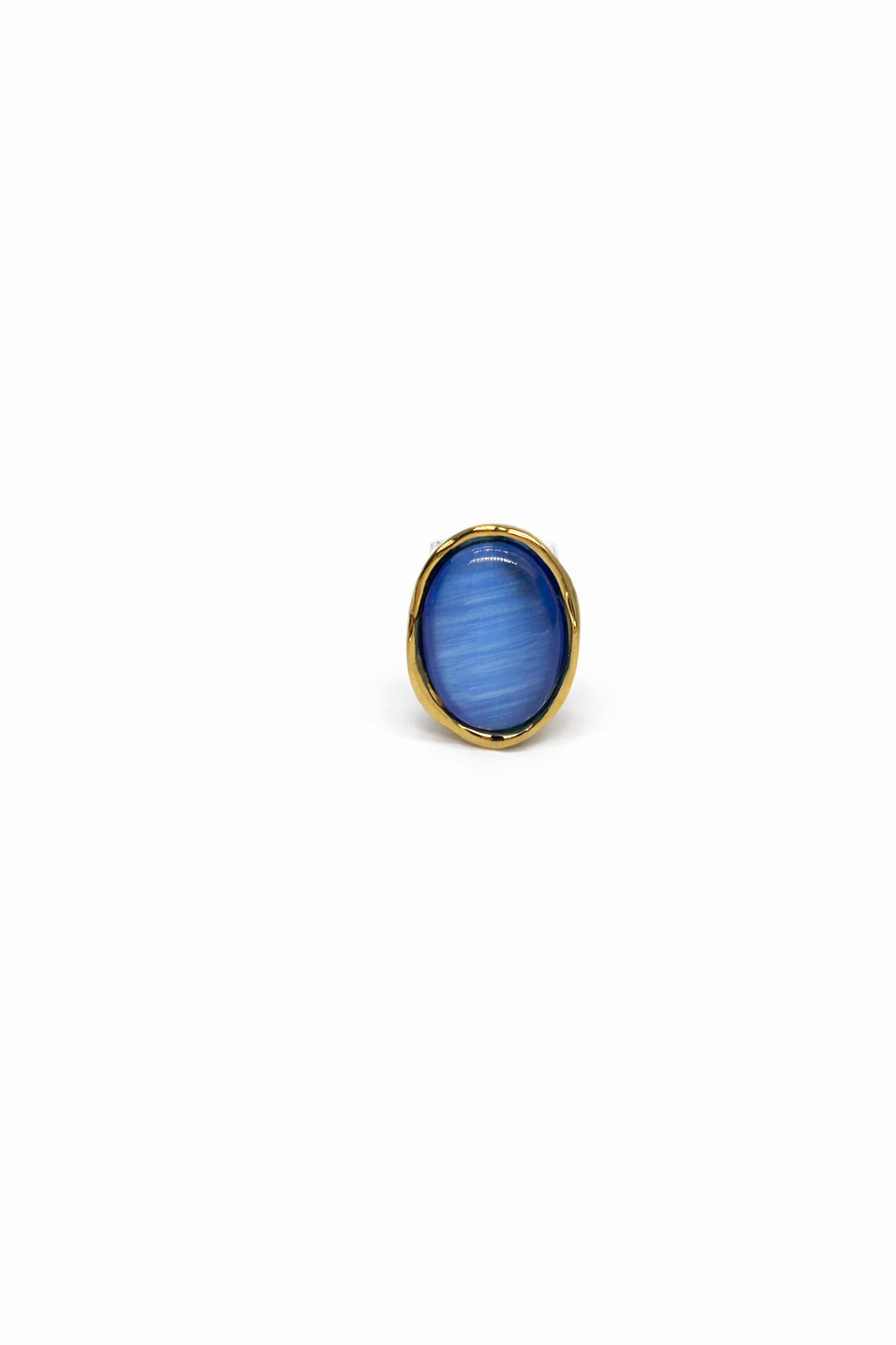 KANDIA · Bague Cabochon Rouge Acier Doré · La Sélection Mohissa K