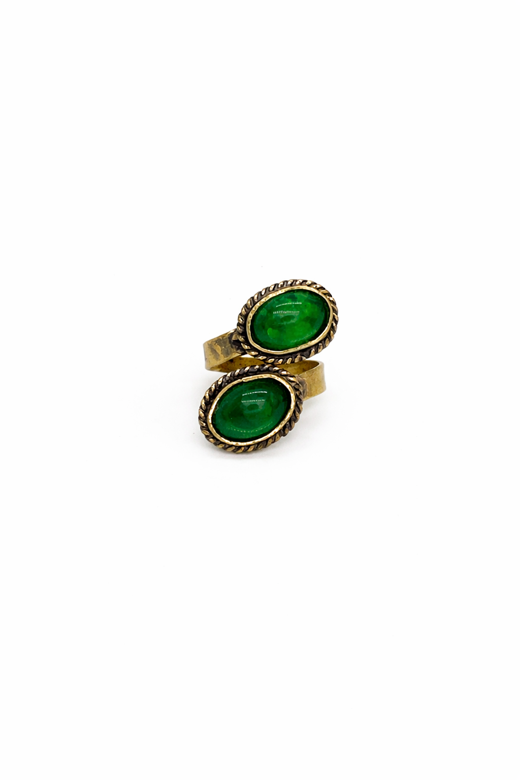 NEFERTARI · Bague Bronze Malachite Verte · Bijou Ethnique Égypte · Mohissa K