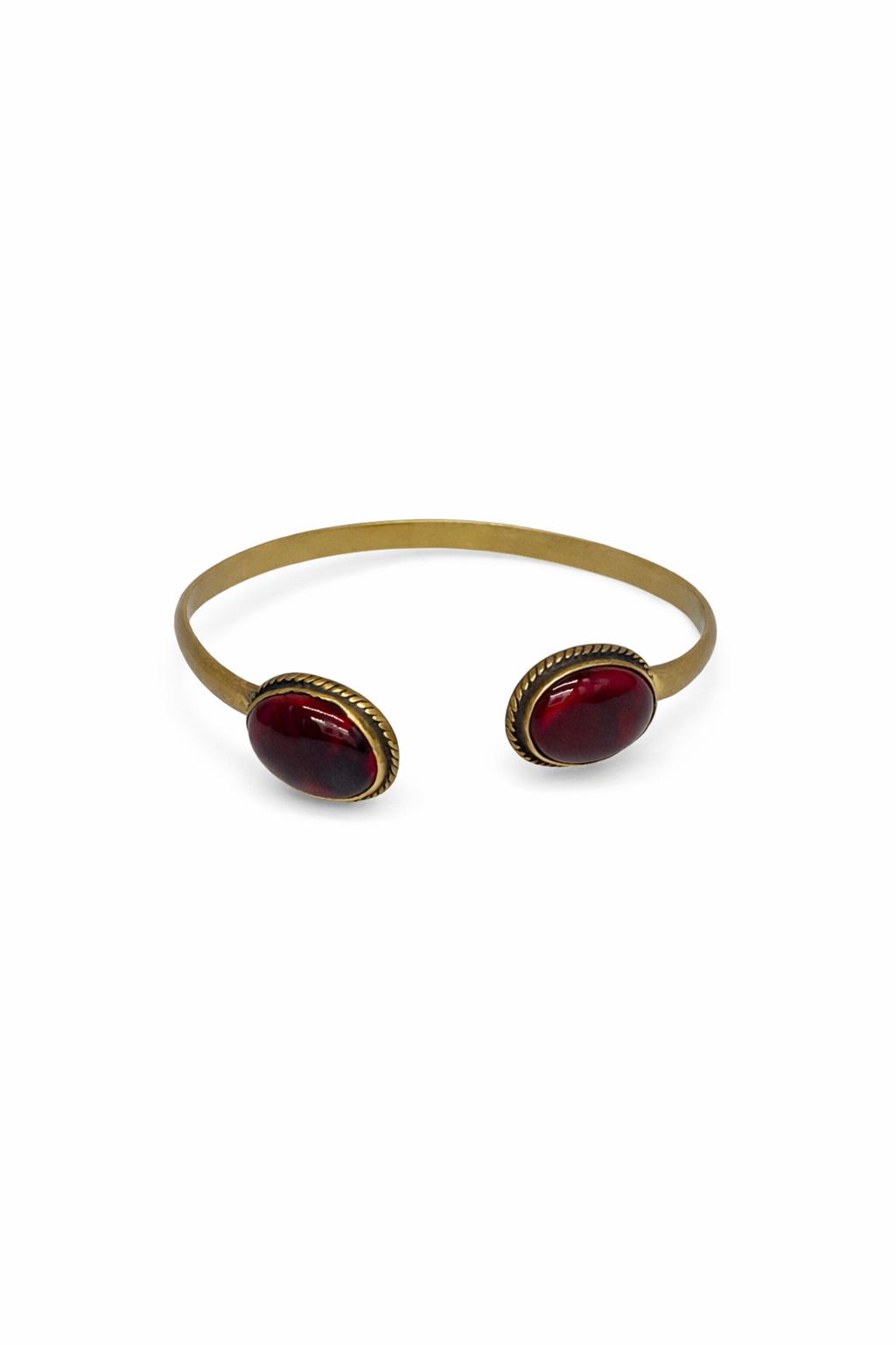 AYNA · Bracelet Bronze Grenat Double · Bijou Ethnique Égypte · Mohissa K