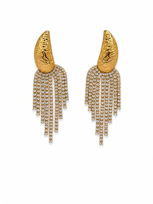 MALAIKA Boucle d'Oreille en acier inoxydable avec ses pierre Brillante - La Sélection Mohissa K