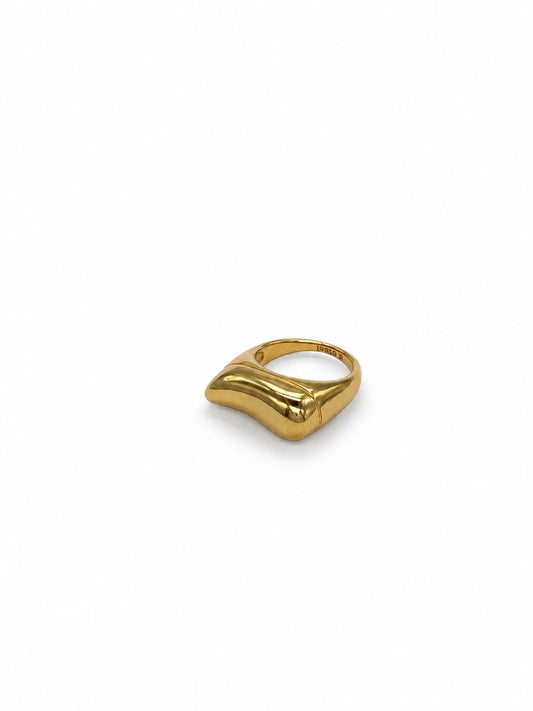 NOUR Bague Chevalière acier inoxydable Dorée Minimaliste - La Sélection Mohissa K