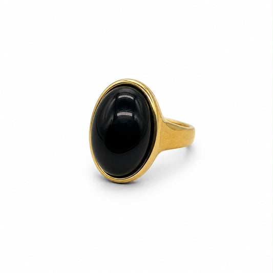 KONA Bague en acier inoxydable avec sa pierre Sélection MOHISSA K