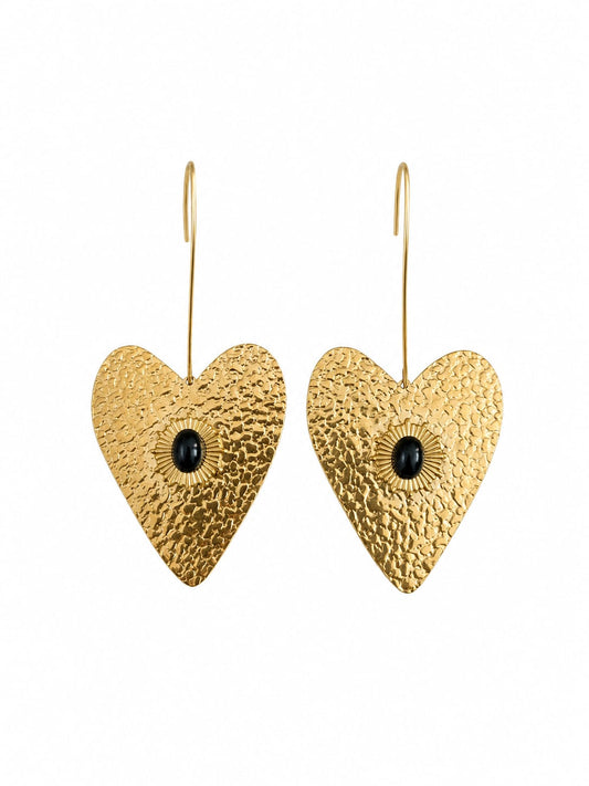 AZELIE Boucle d'Oreille en acier inoxydable pendante en coeur •La Sélection Mohissa K