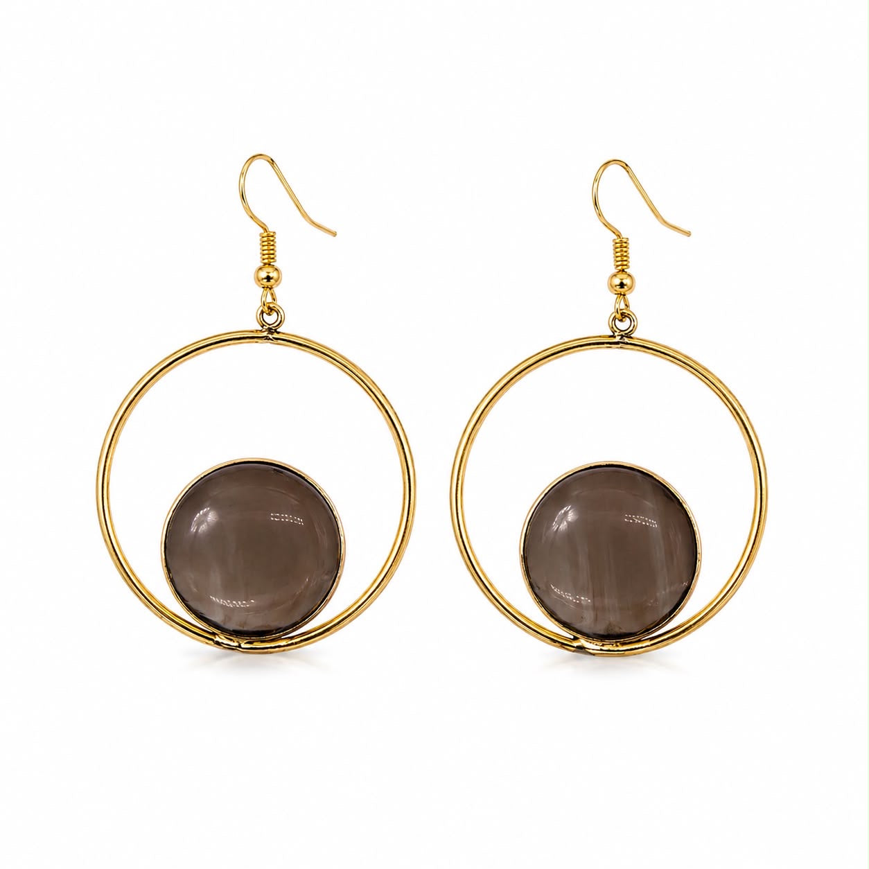JAIDA-Boucle d'Oreille Laiton dorée Terre Kenya