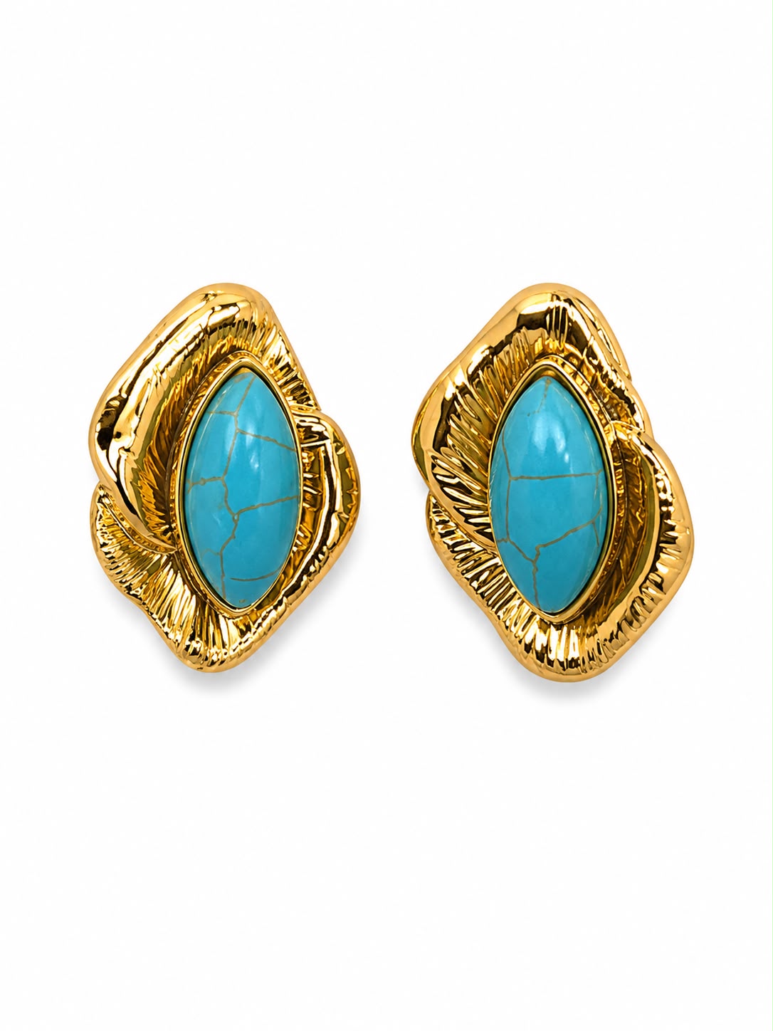 MOINA Boucle d’Oreille Clips avec sa pierre Bleu La Sélection Mohissa K