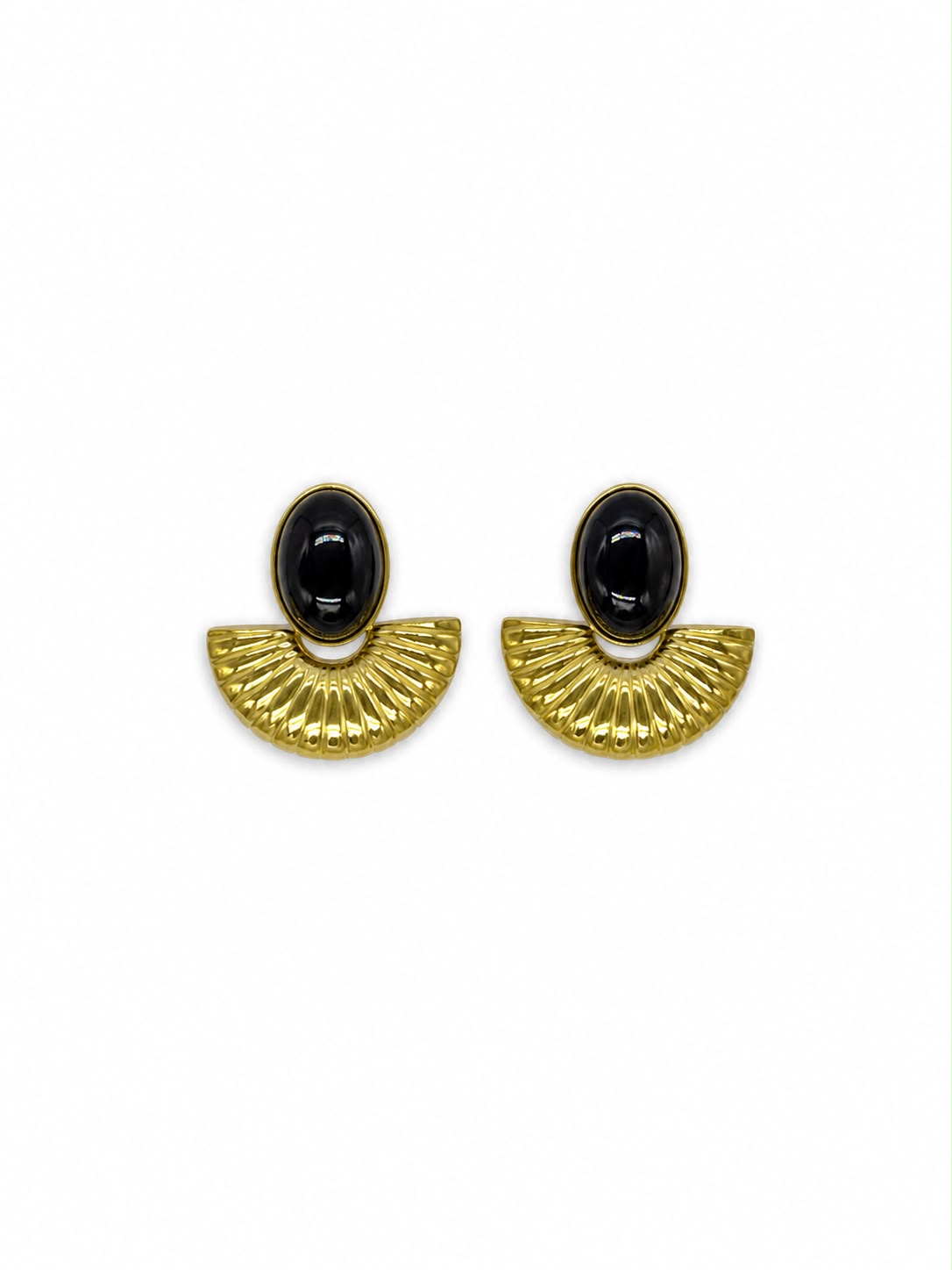 NALA Boucles D'oreilles Striée en Demi-lune SELECTION MOHISSAH K