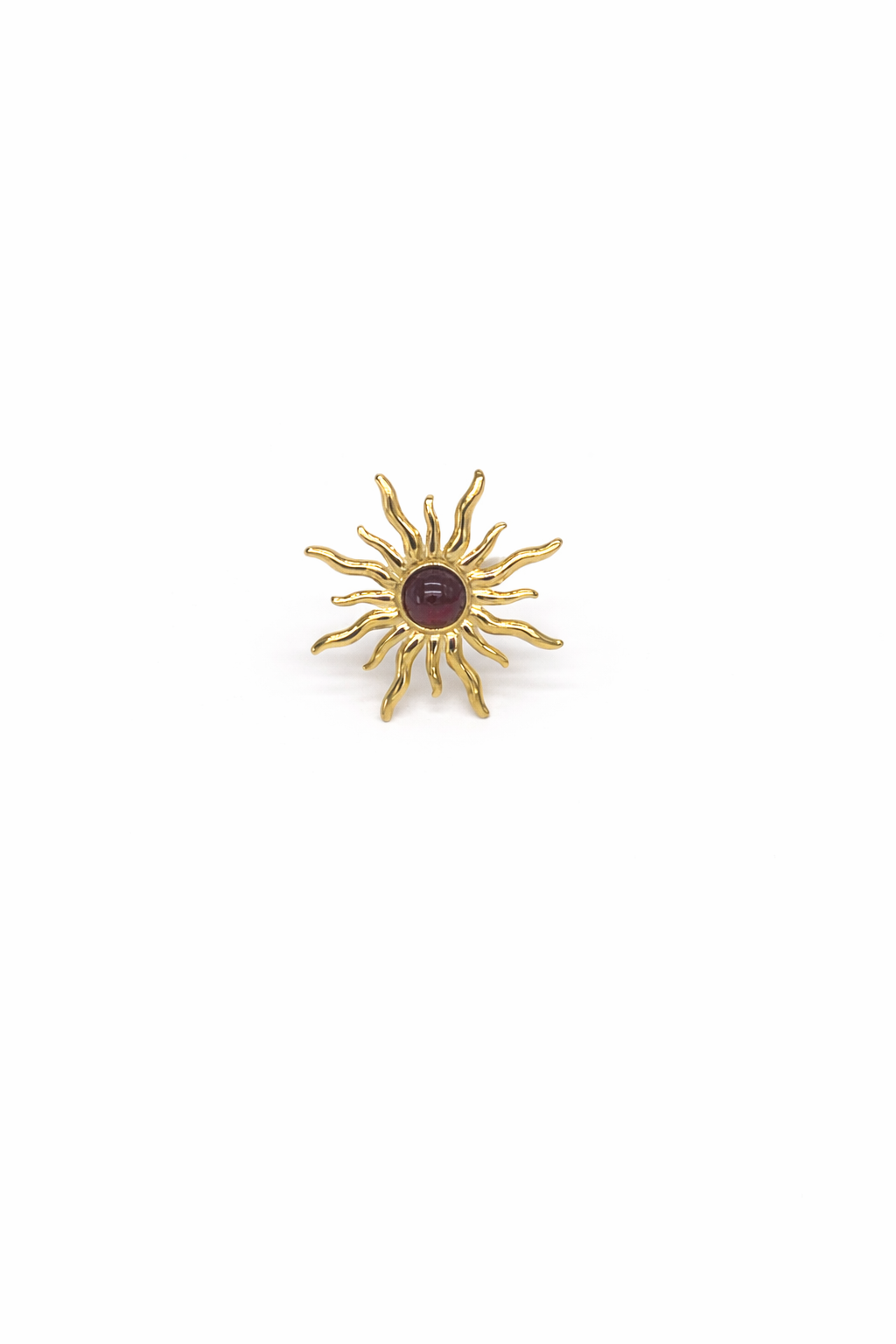 SANA · Bague Soleil Améthyste · Acier inoxydable Doré · La Sélection Mohissa K