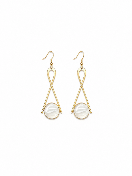 LISA Boucle D’oreille en Laiton Doré avec sa perle • Terre Kenya
