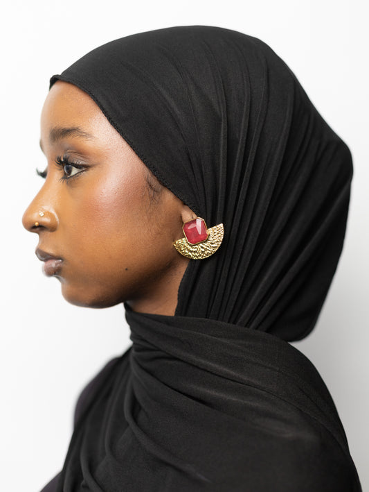 Boucles d’Oreilles Élégance Ailée – Acier Inoxydable & Pierre Facettée
