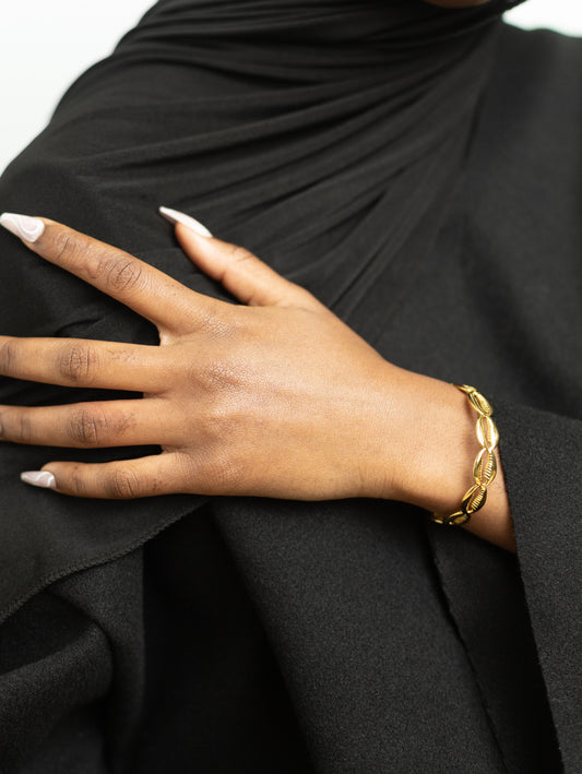 Élégant Bracelet en Acier inoxydable avec Coquillage Ovales – Un Bijou Indispensable