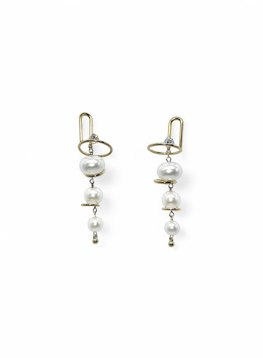 ROMAISSA · Boucles d'Oreilles Longues Perles Dorées Pendantes · La Sélection Mohissa K
