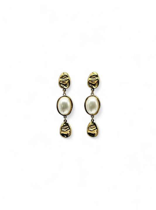 MAÏRA · Boucles d'Oreilles Pendantes Perles Noires Dorées · La Sélection Mohissa K