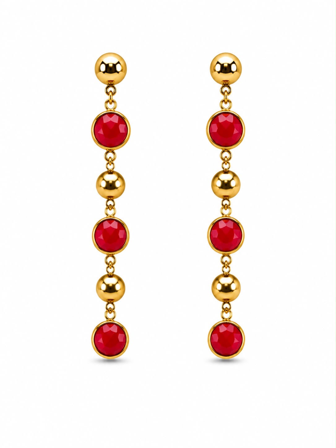 NAYISSA Boucle d'Oreille pendante en acier inoxydable rouge La Sélection Mohissa k k