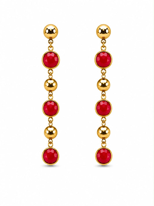 NAYISSA Boucle d'Oreille pendante en acier inoxydable rouge La Sélection Mohissa k k